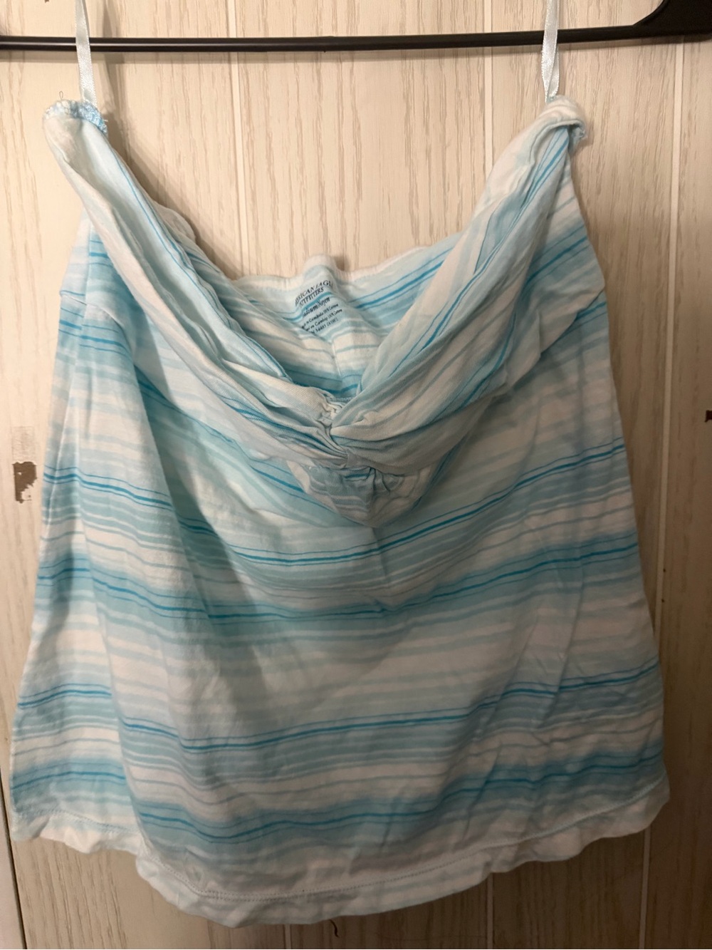 AE vintage Light Blue and White Striped Tube Top